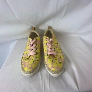 Spenco Lemon Print Slip On Canvas Sneakers Tennis Shoes‎ Women's 9.5